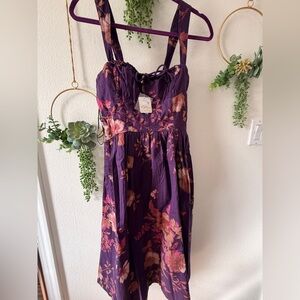 Free People Purple and Pink Floral Dress